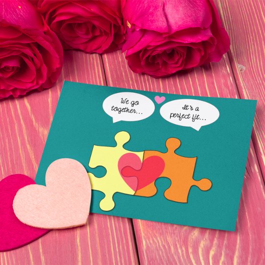 Puzzelstukken perfect geschikt voor Valentijn Post Briefkaart
