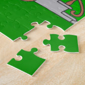 Puzzelstukkenhuis van grenenhout legpuzzel (Zijkant)