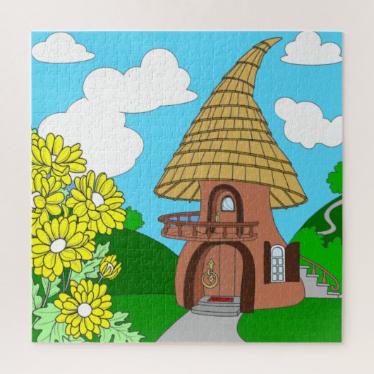 Puzzelstukkenhuis van grenenhout legpuzzel (Verticaal)