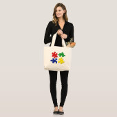 Puzzelstukzak Grote Tote Bag (Voorkant (model))