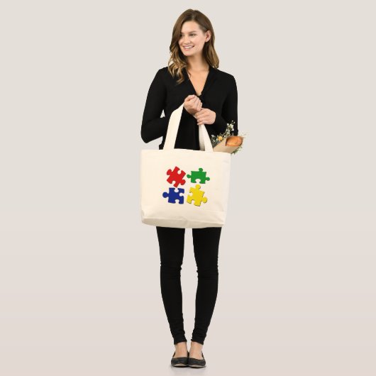Puzzelstukzak Grote Tote Bag (Voorkant (model))