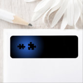 Puzzle649 PUZZLE PIECES BLACKS BLUES DIGITAL WALL Etiket (Insitu)