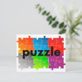 puzzle パズル briefkaart (Staand voorkant)