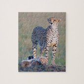 Puzzle 10x8 110 stuks - Cheetah en cubs Legpuzzel (Verticaal)