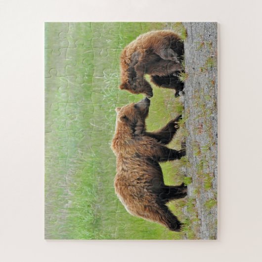 Puzzle 16x20 "56 overmaatse stukken" van grizzlies legpuzzel (Verticaal)