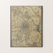 Puzzle 252 mapa antiguo de París Legpuzzel (Verticaal)