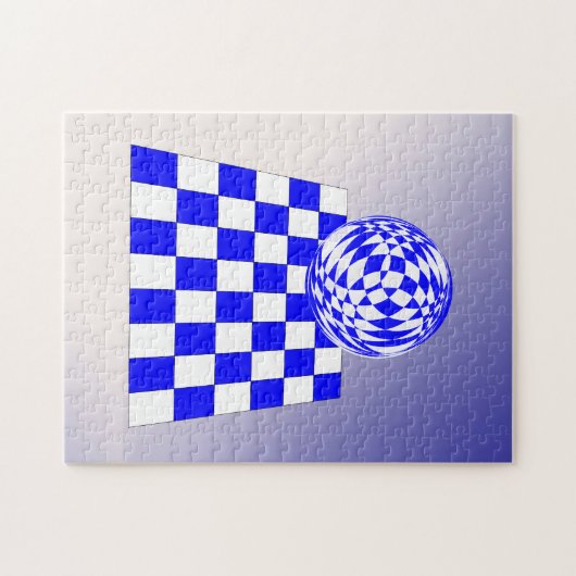 Puzzle - 3D Ball on Checkboard Legpuzzel (Horizontaal)