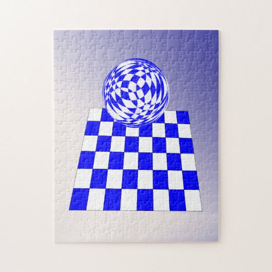 Puzzle - 3D Ball on Checkboard Legpuzzel (Verticaal)