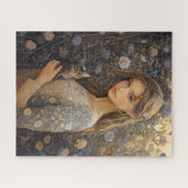 Puzzle 500 Munten - Meisje en kat Legpuzzel (Horizontaal)