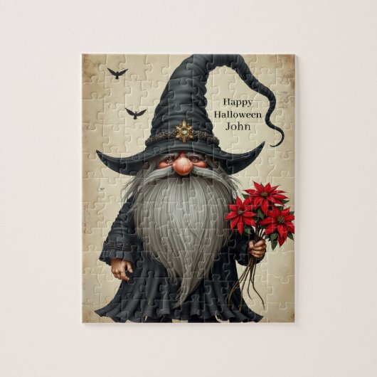 PUZZLE Aanpasbare Halloween Tovenaar Kabouter Legpuzzel (Verticaal)