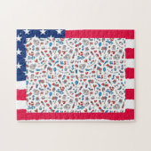 Puzzle, Add Your Photo, USA Painted Flag Frame Legpuzzel (Horizontaal)