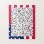 Puzzle, Add Your Photo, USA Painted Flag Frame Legpuzzel (Verticaal)