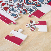 Puzzle, Add Your Photo, USA Painted Flag Frame Legpuzzel (Zijkant)