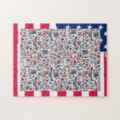 Puzzle, Add Your Photo, USA Painted Flag Frame Legpuzzel (Horizontaal)