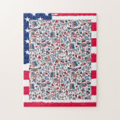 Puzzle, Add Your Photo, USA Painted Flag Frame Legpuzzel (Verticaal)