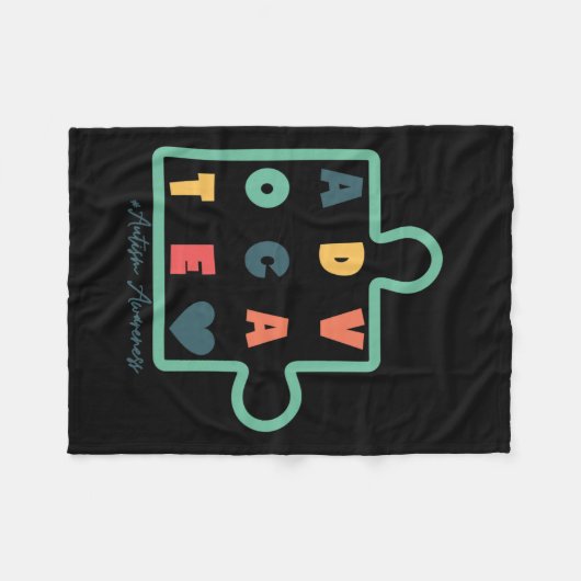 Puzzle Advocate Autism Awareness Autism Support Fleece Deken (Voorkant (Horizontaal))