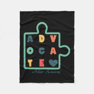 Puzzle Advocate Autism Awareness Autism Support Fleece Deken