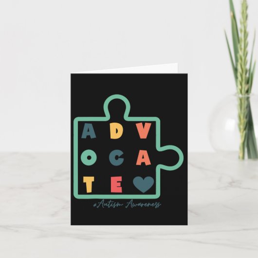 Puzzle Advocate Autism Awareness Autism Support Kaart (Voorkant)