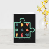 Puzzle Advocate Autism Awareness Autism Support Kaart (Gele Bloem)