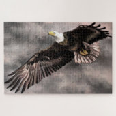 Puzzle American Bald Eagle Flying in Storm Clouds Legpuzzel (Horizontaal)