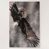 Puzzle American Bald Eagle Flying in Storm Clouds Legpuzzel (Verticaal)