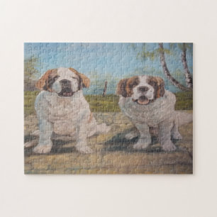 Puzzle Ann Hayes schilder Two St Bernards Legpuzzel