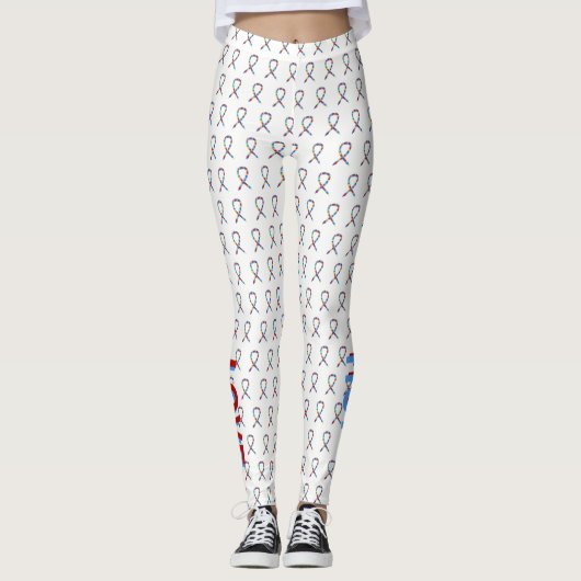 Puzzle ASD Autism Awareness Ribbon Custom Leggings (Voorkant)