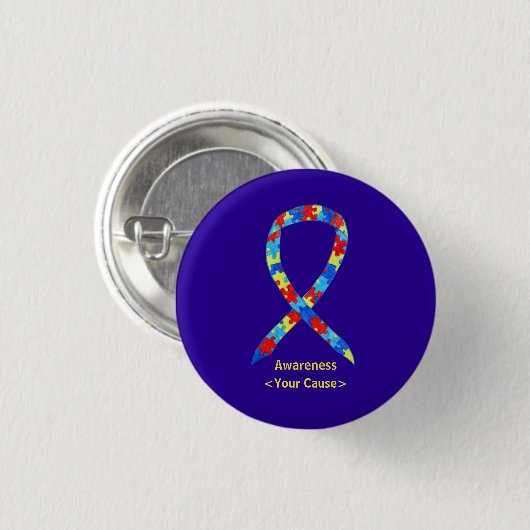 Puzzle Autism Awareness Ribbon Custom Button Pin (Voorkant /achterkant)