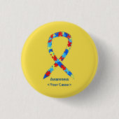 Puzzle Autism Awareness Ribbon Custom Button Pins (Voorkant)