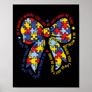 Puzzle Autisme Lint Coquette Strik Zachtmoedig Aut Poster