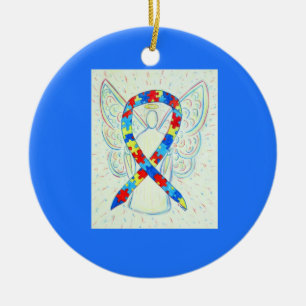 Puzzle Awareness Lint Engel Douane Kunst Sieraden Keramisch Ornament
