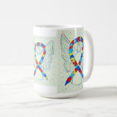 Puzzle Awareness Ribbon Angel Art Mok (Voorkant rechts)