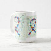 Puzzle Awareness Ribbon Angel Art Mok (Voorkant links)