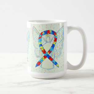 Puzzle Awareness Ribbon Angel Art Mok