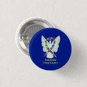 Puzzle Awareness Ribbon Angel Art Pin Button (Voorkant /achterkant)
