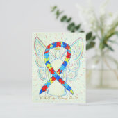 Puzzle Awareness Ribbon Angel Custom Art Briefkaar Briefkaart (Staand voorkant)