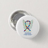 Puzzle Awareness Ribbon Angel Custom Art Pins Ronde Button 3,2 Cm (Voorkant /achterkant)