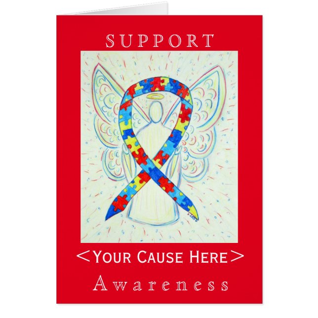 Puzzle Awareness Ribbon Angel Gepersonaliseerd Car (Voorkant)