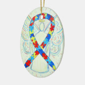 Puzzle Awareness Ribbon Angel Pendant Ornament (Links)