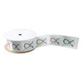 Puzzle Awareness Ribbon Angels Custom Design Satijnen Lint (Spoel)