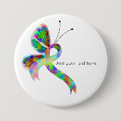 Puzzle Awareness Ribbon Butterfly Button (Voorkant)