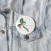 Puzzle Awareness Ribbon Butterfly Button (In situ)