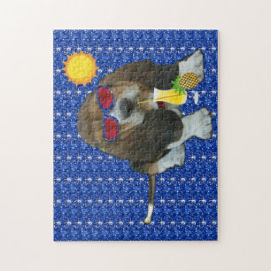 Puzzle Baby Basset Hound Summer Time Legpuzzel