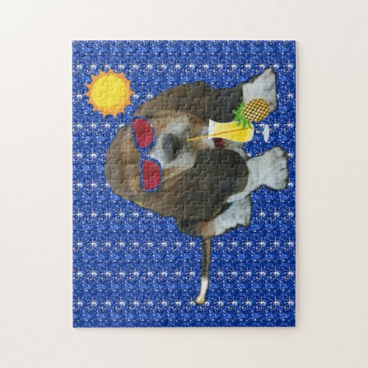 Puzzle Baby Basset Hound Summer Time Legpuzzel (Verticaal)