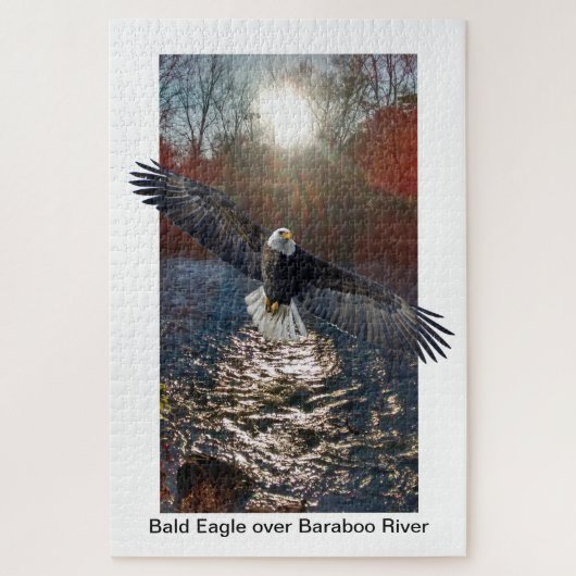 Puzzle Bald Eagle over de Baraboo Legpuzzel (Verticaal)