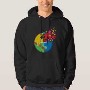 Puzzle Baseball ondersteunt Mannen voor bewustword Hoodie