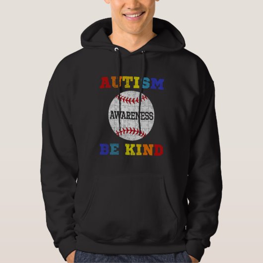 Puzzle Baseball Support Autisme Awareness Hoodie (Voorkant)