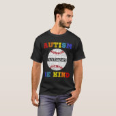 Puzzle Baseball Support Autisme Awareness T-shirt (Voorkant volledig)