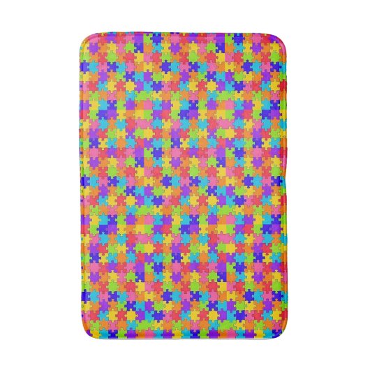 Puzzle Bathroom Bath Mat (Voorkant Verticaal)