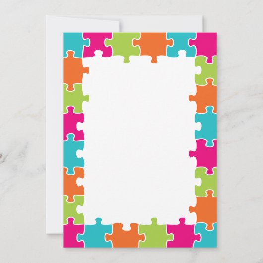 Puzzle Birthday Invitation | Puzzle Party Kaart (Achterkant)